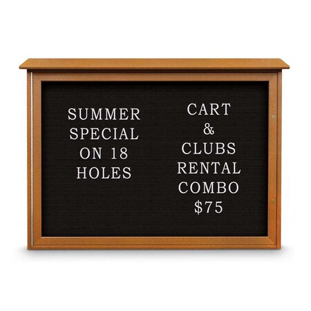 United Visual Products Outdoor Enclosed Combo Board, 72"x36", Gold Frame/Blue & Rubber UVCB7236ODG-BLUE-RUBBER